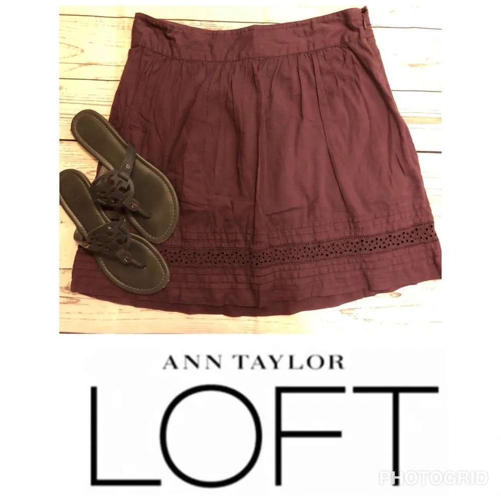 Ann Taylor LOFT Purple 💯Cotton Lined Size 6 Versatile Modern Conservative